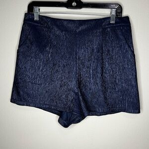 The Impeccable Pig Women's Navy Glitter High Rise Shorts Sz L